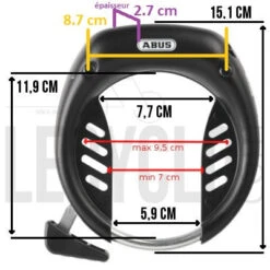 Antivol De Cadre à Clés Tectic 496 De Vélo ABUS 12 Antivol De Cadre à Clés Tectic 496 De Vélo ABUS -Lecyclo antivol de cadre a cles tectic 496 de velo abus full 5