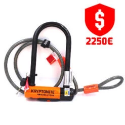 Lecyclo -Lecyclo antivol u combine evolution mini 7 avec cable flex kryptonite full