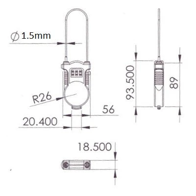 Cable 110 Cm Rétractable Fermeture Code - Sécuriser Selle Casque 4 Cable 110 Cm Rétractable Fermeture Code - Sécuriser Selle Casque – Image 2