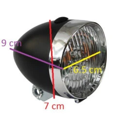 Feu Avant Vélo Vintage Sur Fourche 3 LEDs -Lecyclo feu avant velo vintage sur fourche 3 leds full 4