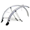 Messingschlager Paire De Garde Boue Pour Vélo 26 Pouces Avec Câble électrique - 60 Mm 1 Messingschlager Paire De Garde Boue Pour Vélo 26 Pouces Avec Câble électrique - 60 Mm -Lecyclo garde boue argent avant et arriere pour velo 26 pouces 60 mm full