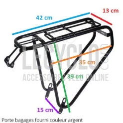 Porte Bagages Vélo Argent Charges Lourdes 35 Kilos Steco -Lecyclo porte bagages velo argent charges lourdes 35 kilos steco full 3